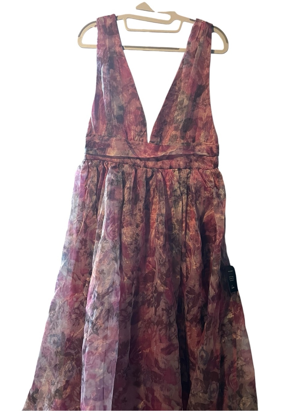 Lulu's Pink Floral Maxi Dress - Picture 3 of 4